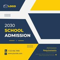 A flyer for a school admission company that is open for registration vector