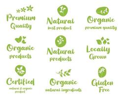 Organic food, natural product, healthy life and farm fresh for food and drink promotion. vector