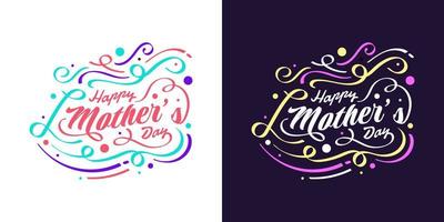 Happy Mother's Day Lettering with Colorful Doodle Style. Can be Used for Greeting Card, Poster, Banner, or T Shirt Design vector