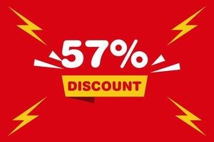 57 percent Sale and discount labels. price off tag icon flat design. vector