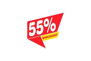 55 percent Sale and discount labels. price off tag icon flat design. vector