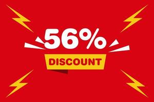 56 percent Sale and discount labels. price off tag icon flat design. vector