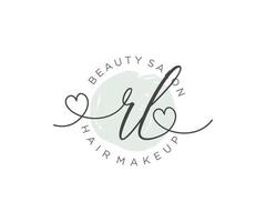 Initial RL feminine logo collections template. handwriting logo of initial signature, wedding, fashion, jewerly, boutique, floral and botanical with creative template for any company or business. vector