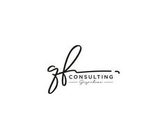 Initial QF signature logo collection template vector. Hand drawn Calligraphy lettering Vector illustration.