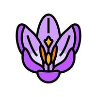 azafrán flor primavera color icono vector ilustración