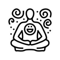 visualization meditation yoga line icon vector illustration