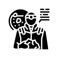 geoscientist worker glyph icon vector illustration