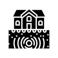 house protect earthquake glyph icon vector illustration