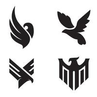 Collection of bird logos of various shapes vector