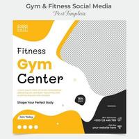 gym zone fitness square flyer post banner and social media post template design vector