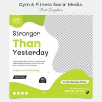 fitness and gym workout training social media post and square flyer post banner template design vector