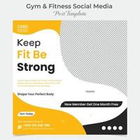 gym and fitness square flyer post banner and social media post template design vector