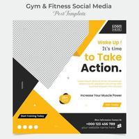 gym workout square flyer post banner and social media post template design vector