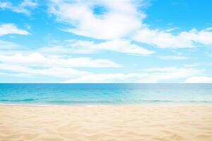 Beautiful empty tropical beach and sea landscape background. photo