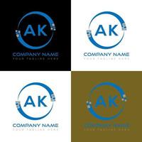 diseño creativo del logotipo de la letra ak. un diseño único. vector