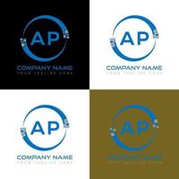 AP letter logo creative design. AP unique design. vector