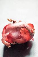 Close up to red onion photo