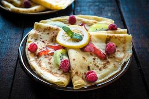 delicioso dulce tortita crepes foto