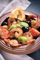 Plate with shrimps photo