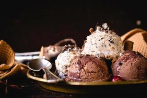 Sweet homemade ice cream photo