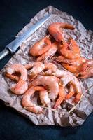 Boiled tiger shrimps photo