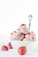 Strawberries ice cream photo