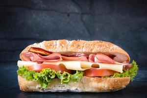 Ciabatta sandwich close-up photo