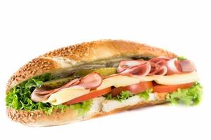sándwich sobre fondo blanco foto