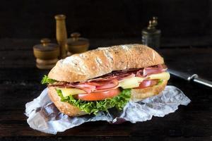 Ciabatta sandwich close-up photo