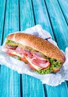 Served submarine sandwich photo