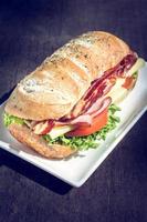 Ciabatta sandwich close-up photo