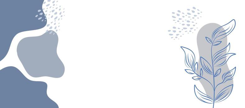 Minimalist abstract background with outline leaves vector