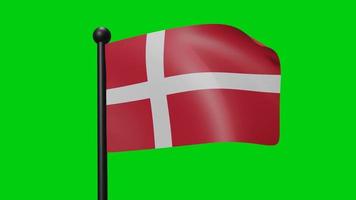 Dinamarca ondulación bandera 3d video