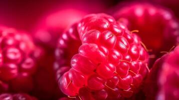 Raspberry macro background. Illustration photo