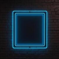 Neon frame on dark background. Illustration photo