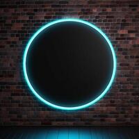 Neon frame on dark background. Illustration photo