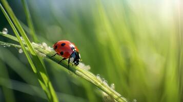Ladybug on natural background. Illustration photo