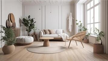 Scandinavian home interior. Illustration photo