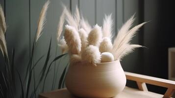 Bunny tail grass in vase. Illustration photo