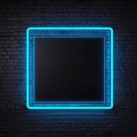 Neon frame on dark background. Illustration photo