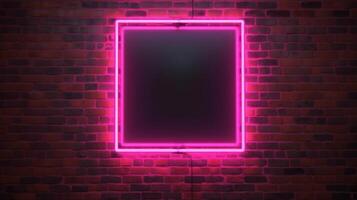 Neon frame on dark background. Illustration photo