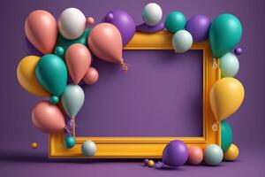 Happy Birthday Background with Balloons. Illustration photo