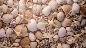 Natural shells background. Illustration photo