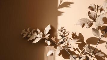 Dry flower beige background. Illustration photo