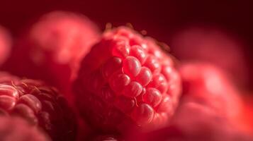 Raspberry macro background. Illustration photo