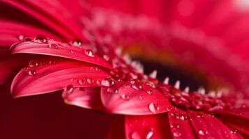 Pink gerbera flower. Illustration AI Generative photo