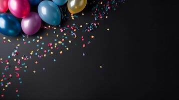 Happy Birthday Background with Balloons. Illustration photo