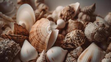 Natural shells background. Illustration photo