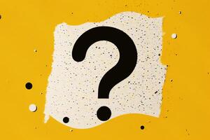 Yellow background with question mark. Illustration photo