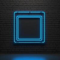 Neon frame on dark background. Illustration photo